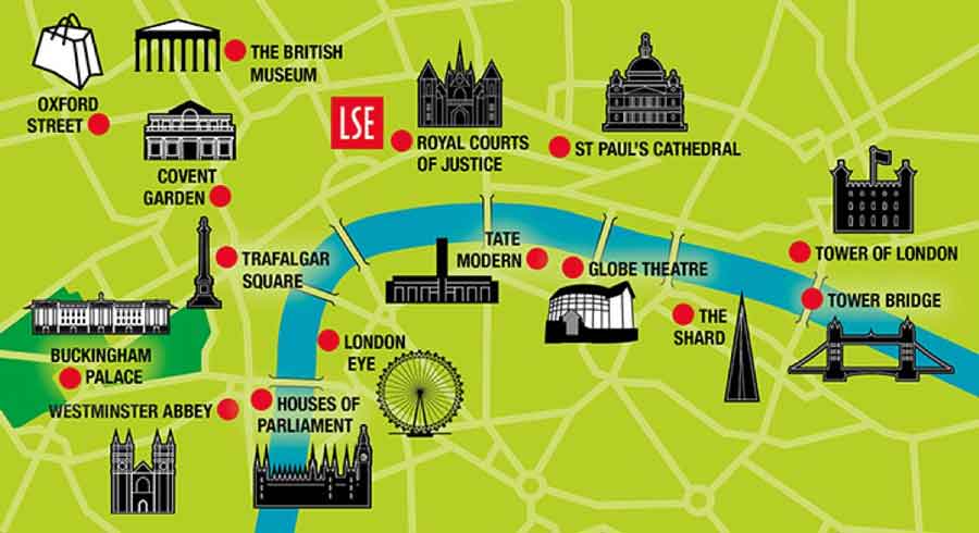 Направление лондона. Карта центра Лондона с достопримечательностями. Карта Лондона с достопримечательностями. Карта лондонских достопримечательностей. Маршрут по Лондону.