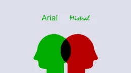 Adfærdskommunikation og skrifttyper. Arial og Mistral.